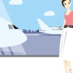 空港と女性